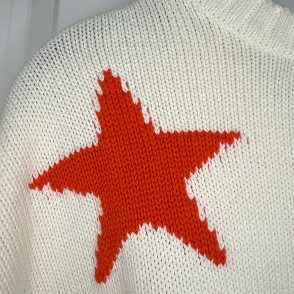 Rails Zoey Intarsia Star Cotton & Cashmere Sweater Ivory Rainbow Size M, NWOT - Picture 9 of 16